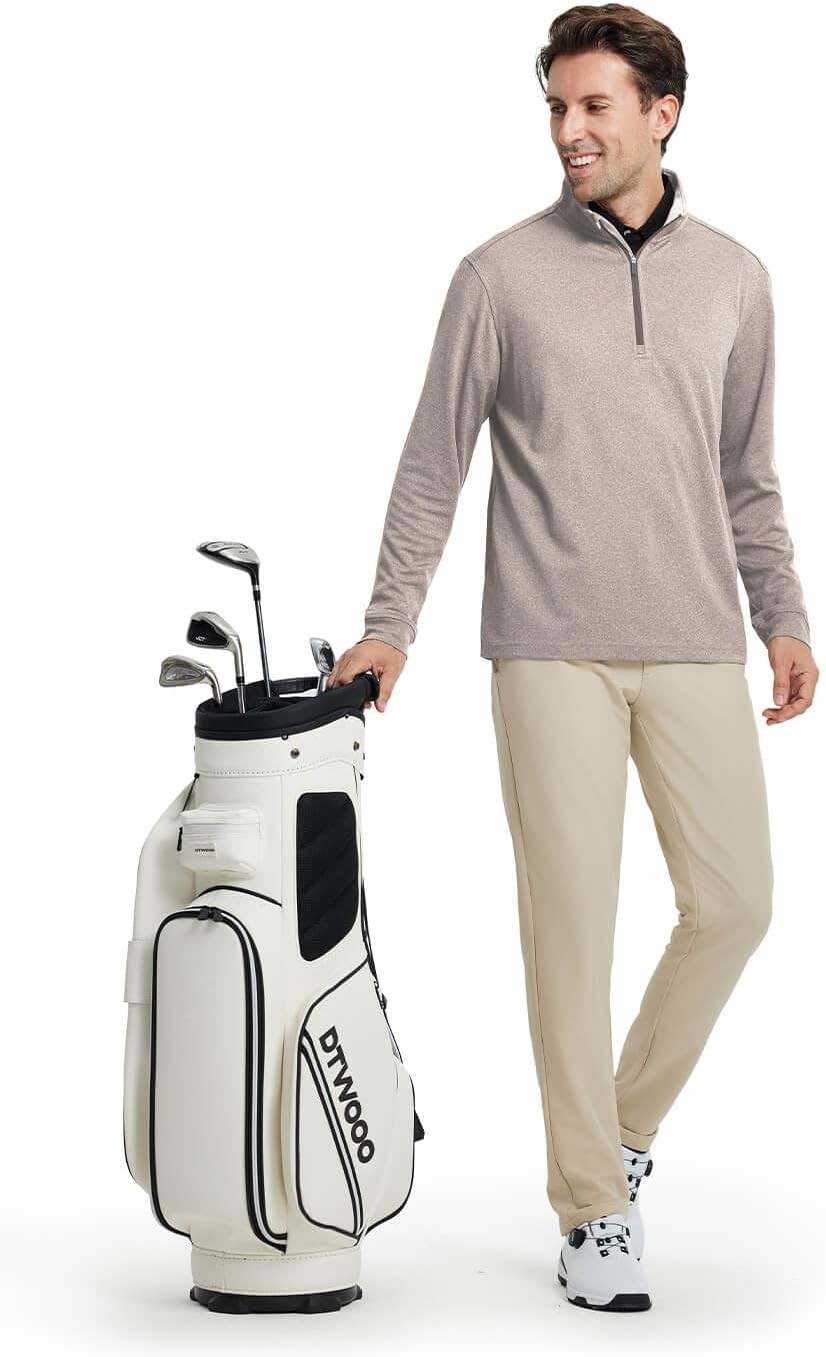 Men's Quarter Zip Golf Pullover Men Mock Neck Sweatshirts Dry image 8