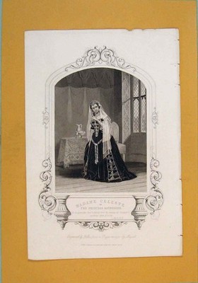 Original alter antiker Druck Henry Fifth Celeste Katherine Play ActScMayall