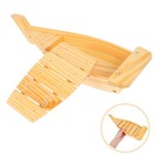  Wooden Sushi Plate Boat Shaped Dish Japanese Style Snack Tray Serving Dish for