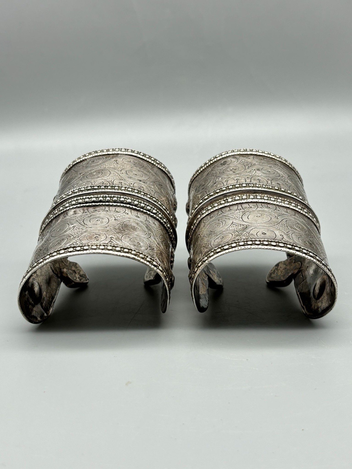 Solid Silver Antique Bracelet Pair,old Fashion 27… - image 5