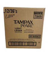 Tampax Pearl Lite Unscented Tampons 432 Count 12 Packs Light Flow