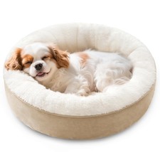 Love's cabin Round Donut Cat and Dog Cushion Bed 25in Pet Bed for Small or Me...