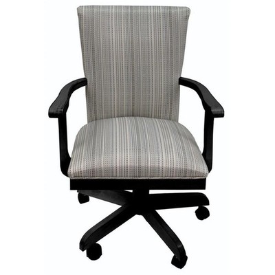 Swivel Wood Dining Caster Chair 400 On Wheels In Natural Fun Black