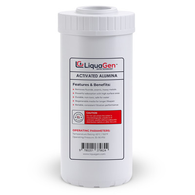LiquaGen 4.5'' x 10'' Activated Alumina Filter Cartridge   Arsenic Reduction