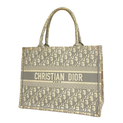 Christian Dior Book Tote Canvas Gray Women's Bag #OTB1119