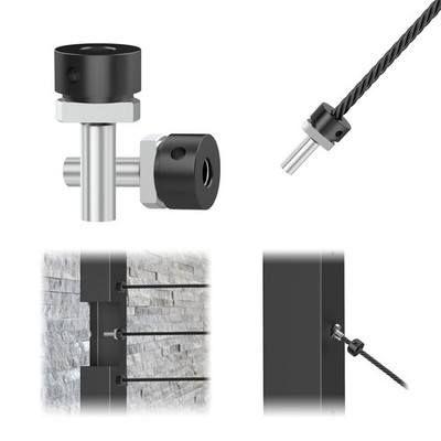 20 PCS 1/8 Inch Black Cable Railing Anchor Terminal T316 Stainless Invisible