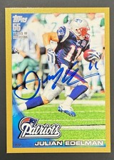 Julian Edelman 2010 Topps Gold Signed Football Rookie Card #325 Auto JSA /2010