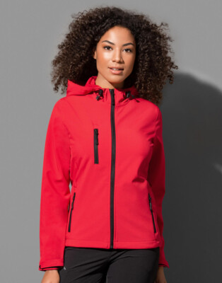 Softshelljacke Damen rot Gr. L Stedman Active Softest Shell Hooded Jacke