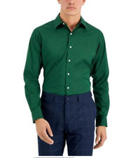 Club Room Men's Regular-Fit Dress Shirt, Evergreen Solid, M