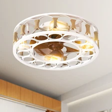 20'' Farmhouse 6 Speeds Kit Reversible Fan Light Ceiling Fixture Caged Enclosed