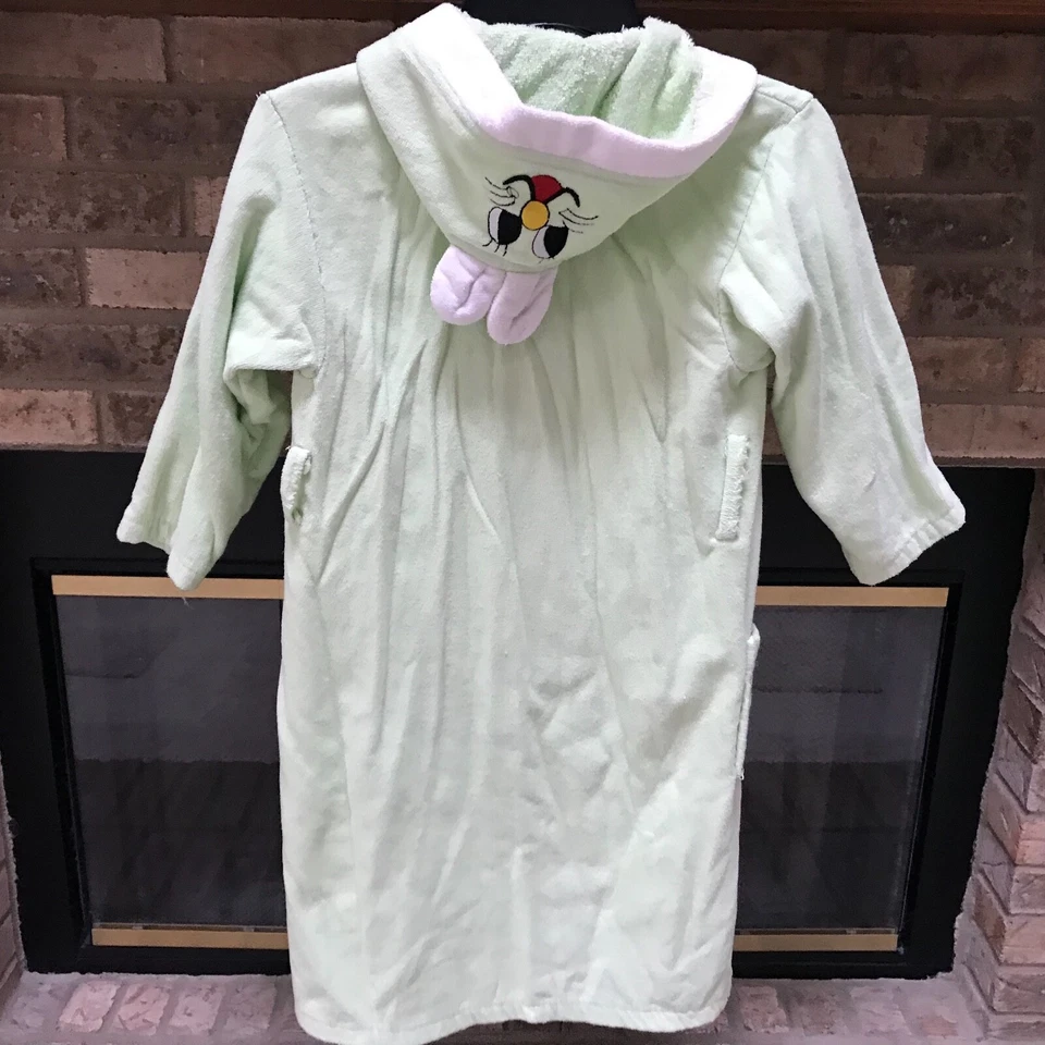Sendy Kid's Bathrobe Hooded 100% Cotton Green Size 10-11 Made in Turkey - Image 3 of 3