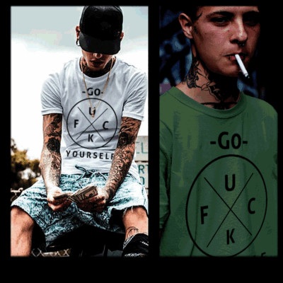 Gangster T-shirt, Mobster Hustle Dope Urban Hip Hop Thug Go F off Quote tee