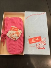 Vtg Elf Slumber Sox One Pair Pink Booties original Box Advertising