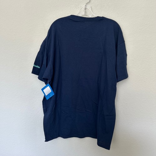 NWT Columbia Navy Logo T-shirt men's size XL Casual Outdoors Lounge Everyday - 第 5/5 張圖片