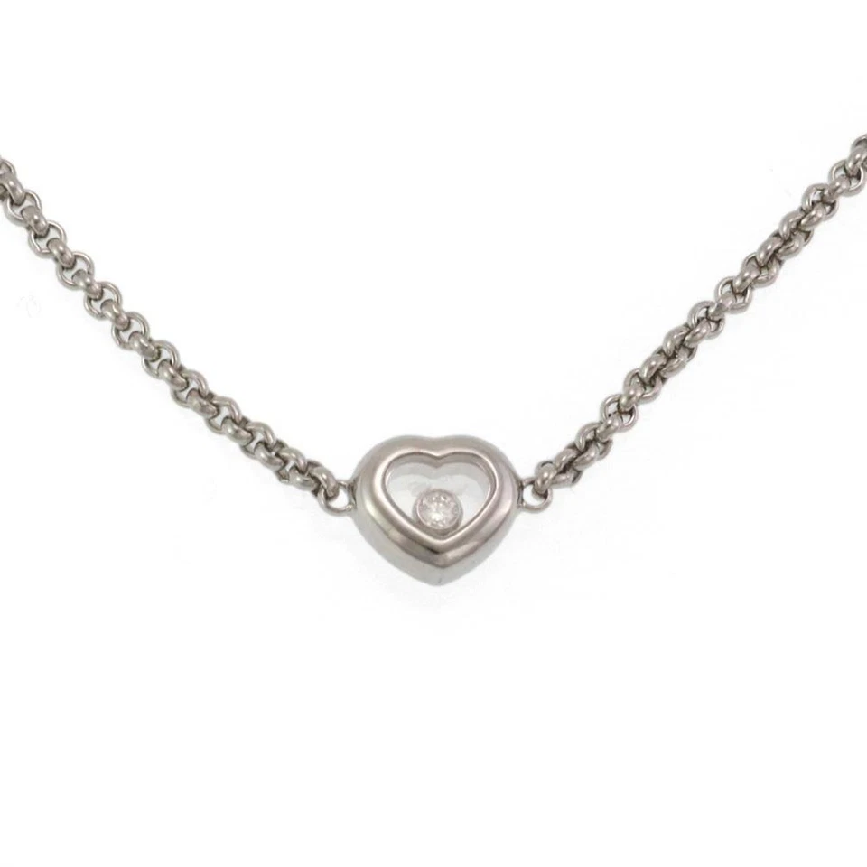 Chopard Happy Diamond 18k White Gold Heart Charm Chain Bracelet W/Certificate - Image 2 of 4