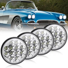 COLIGHT 4PCS Black 5 3/4 5.75" Round LED Headlight Headlamp Hi/Lo Beam Projector