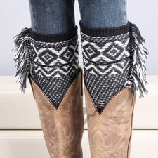  JB Girl Crochet Knitted Lace Trim Boot Cuffs Leg Warmers Winter Socks Christmas