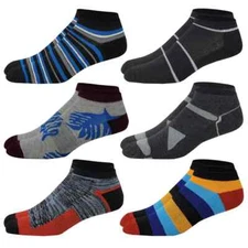 Different Touch 6 Pairs Men's Ankle Athletic Cushion Low Cut Sports Socks