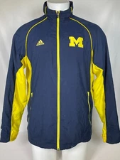 Michigan Wolverines Adidas ClimaProof Blue Team Performance Jacket Men's SMALL