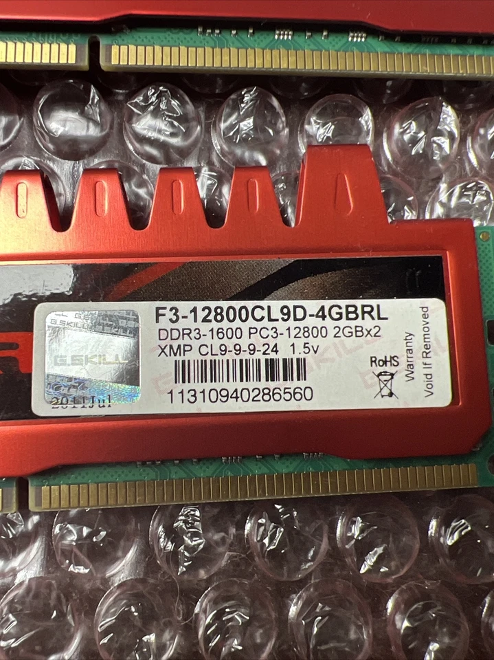 G.SKILL Ripjaws F3-12800CL9D-4GBRL 4GB 2x2GB PC3-12800 DDR3 Gaming PC Memory RAM - Image 3 of 4