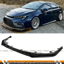 For 2020-25 Toyota Corolla Sedan SE XSE V2 Gloss Black Front Bumper Lip Splitter