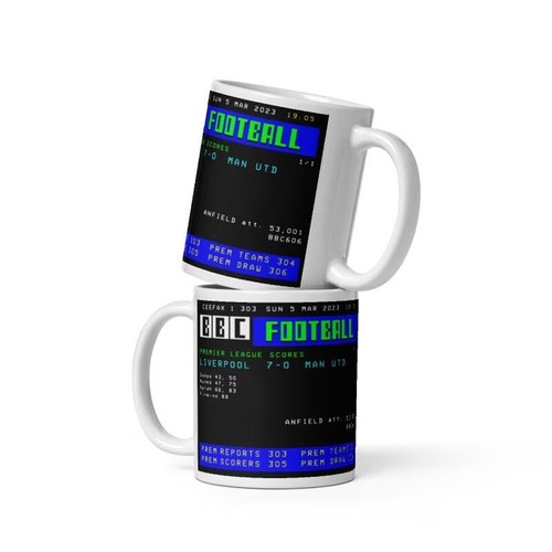 Personalisierte Retro Teletex Ceefax Tee-/Kaffeetassen - Fußball/Sport - versandkostenfrei - Bild 3 von 13