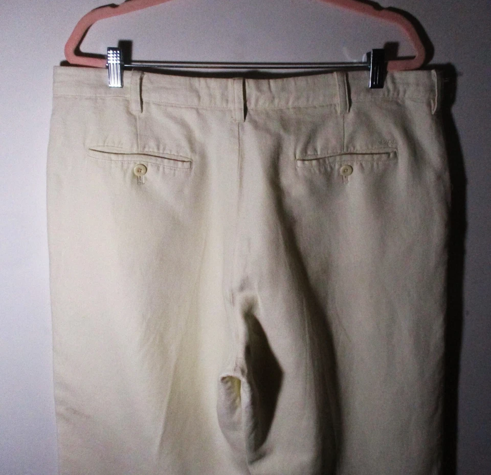 IZOD Beige Linen Relaxed Chino Pants Men's Size 38X30 - Image 4 of 4