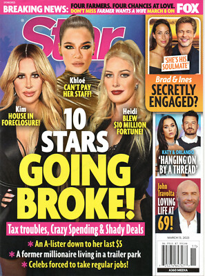 STAR Magazine March 13 2023 Kim Zolciak Khloé Kardashian Heidi Montag Brad Pitt