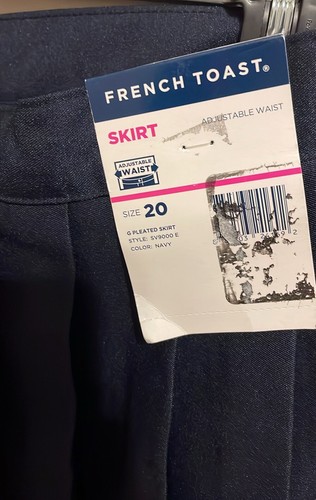 French Toast School Uniform Skirt Navy Pleated 34” Waist 24” Length Size 20 - 第 3/4 張圖片