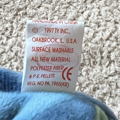 TY Beanie Baby Collection Retired 1997 Rainbow The Chameleon PE # 4037 Vintage - Picture 11 of 12