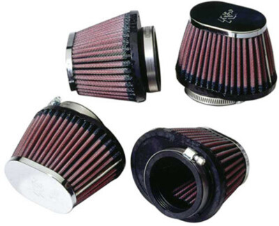 K&N Motorcycle Air Filter: Clamp On Pod Filters (4 Pack) Chrome Top with 54mm Fl