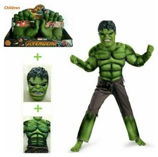 2025 Disfraz de Hulk de lujo para niños + Máscara Vengadores Carnaval Cosplay Fiesta Carnaval DE