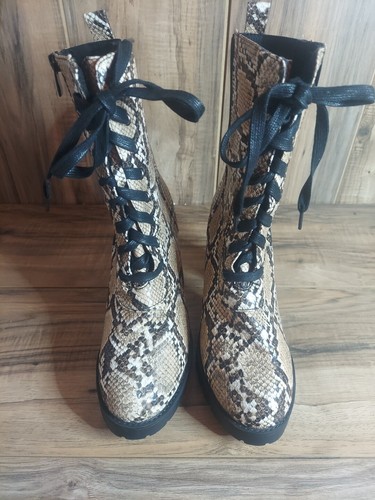 Forever Snake Skin Platform Boots Size 8.5 - Picture 3 of 9
