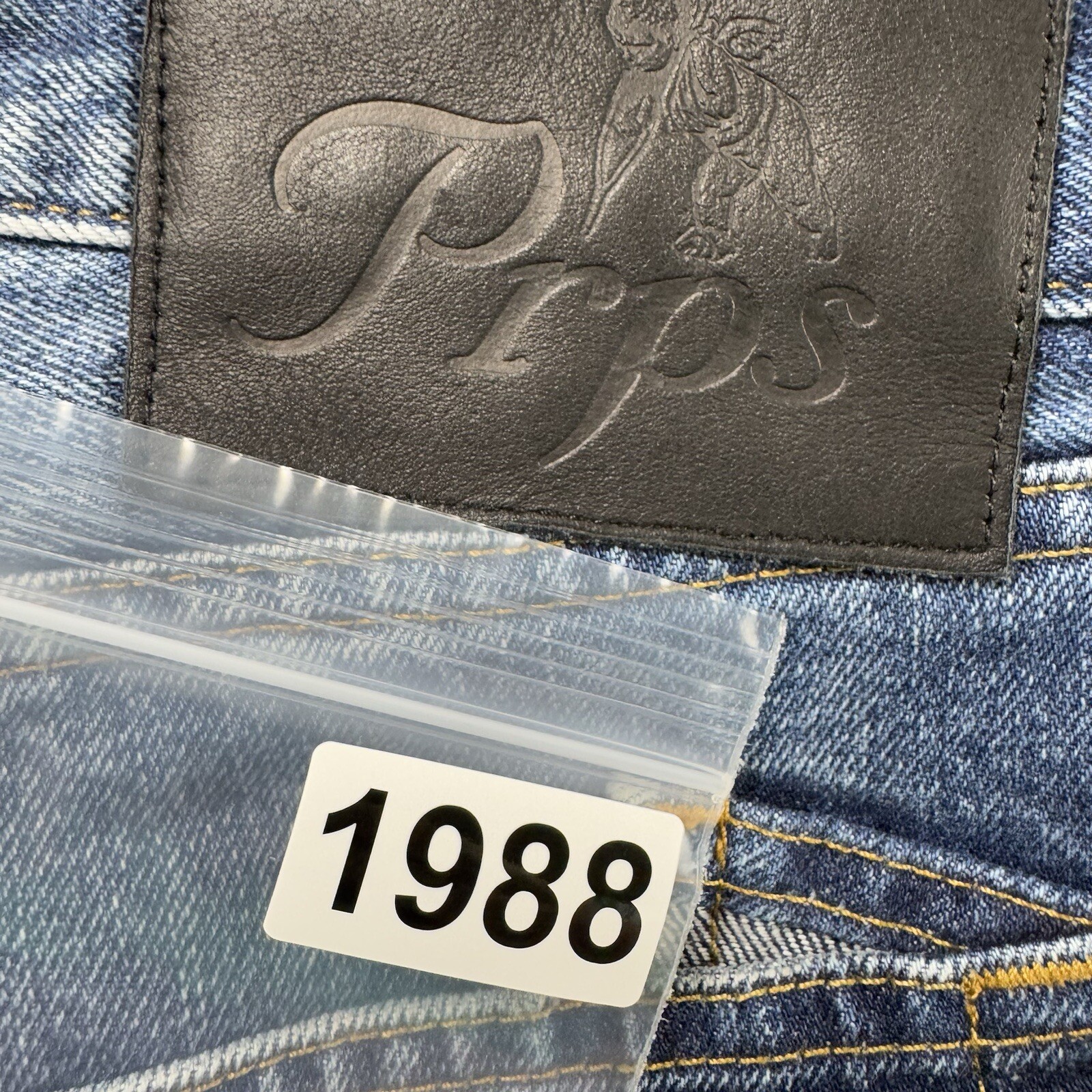 PRPS Distressed Patchwork Acid Wash Button Fly Sl… - image 7