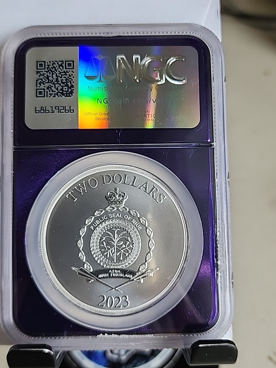 2023 Niue Marvel Spider-Man 1oz Silver Coin NGC MS69 Purple