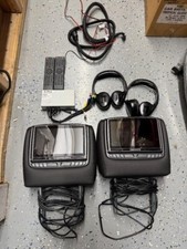 VOXX 8'" INCH DVD HEAD RESTS 2023 GMC YUKON P/N AVX-8SS02-GC2735 JET BLACK BEIGE