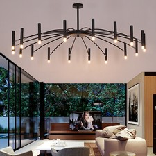 18-Head Black Branch Chandelier Metal Pendant Light Nordic Ceiling Lamp Fixture