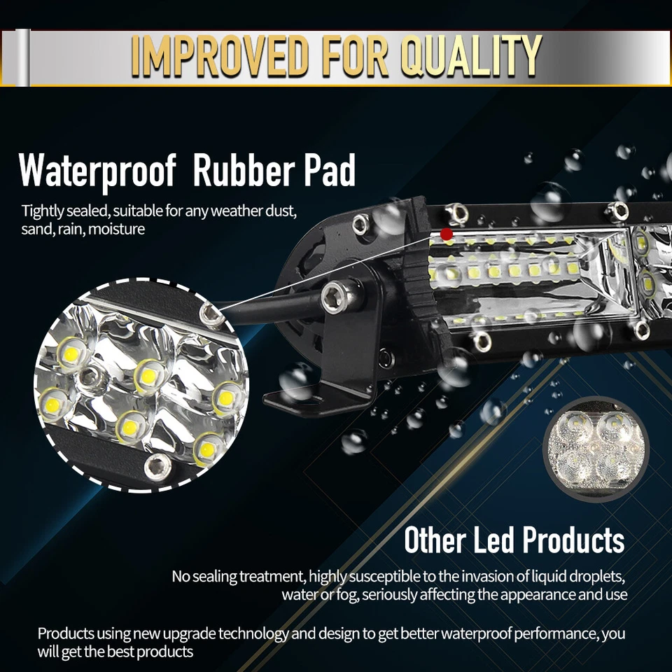 26-дюймовая комбинированная двухрядная светодиодная прожекторная полоса прожектор для вождения грузовика лодки внедорожника квадроцикла 22 дюйма - Изображение 4 из 4
