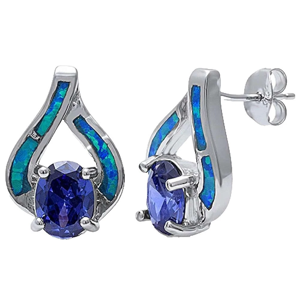 Opal Tanzanite Fashion Earrings