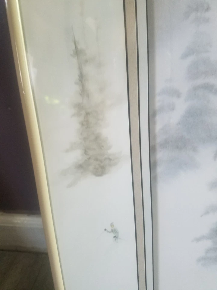 Bill Alexander Exclusivo Vintage Aspen Skier Impressão Litográfica com Correspondência Fosco... - Imagem 4 de 4