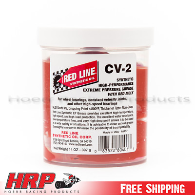 Red Line Grease - CV-2 Extreme Pressure - Synthetic - 14 Oz Cartridge Set Of 6 80422