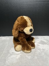Gund Saks Fifth Avenue Dog Plush Brown Puppy Sitting 9.5" Stuffed Toy Pet Lovey