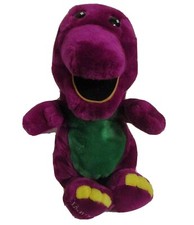 1992 Barney Purple Dinosaur Thick Plush Stuffed 16" Toy Lyons Plastic Eyes