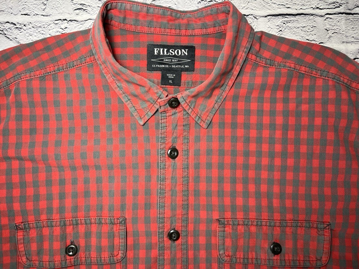 Filson Red Label チェックシャツ FILSON Red Label Long Sleeve Shirt Check Cotton Size S Used