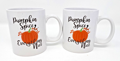Momentum Brands Pumpkin Spice Everything Nice Coffee Mug Set of Two, 16oz NEW