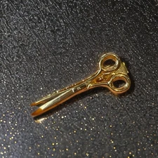 Scissors Tie Bar Clip Hair Stylist Cutting Shears Sewing Goldtone 10x Available