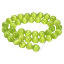 38pcs Light Navy Green Cat's Eye Stone Beads 10mm Round Crystal Loose Bead