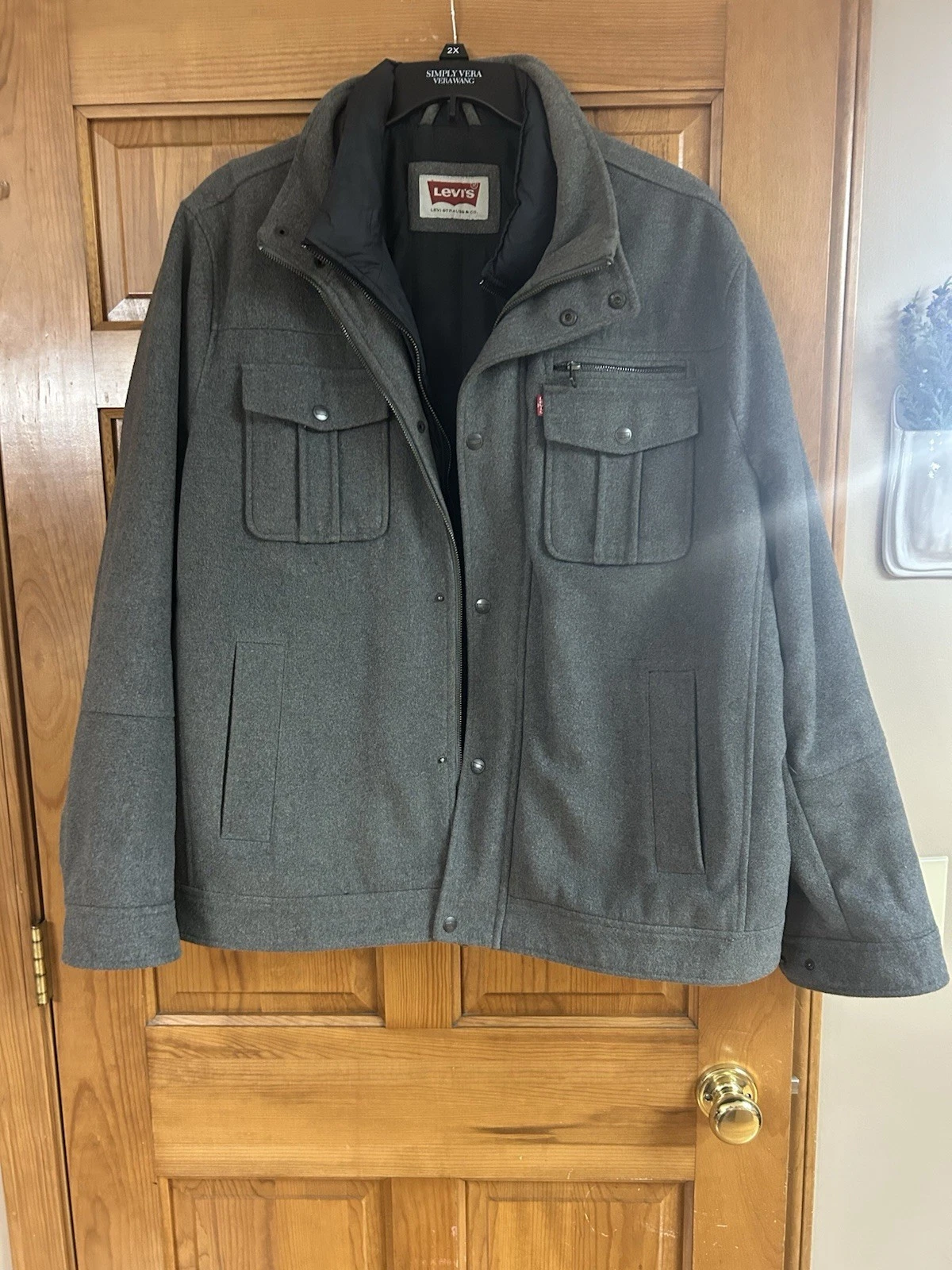 Levi’s Men’s Gray Cotton Twill Jacket with Quilted Insulated Liner size 2XL