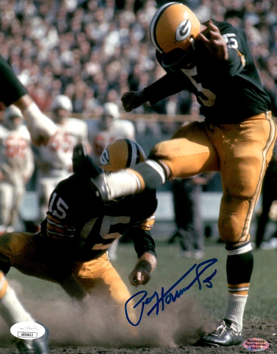 Paul Hornung Autographed Signed Green Bay Packers 8X10 Photo Packers Kicking FG JSA AB54612 