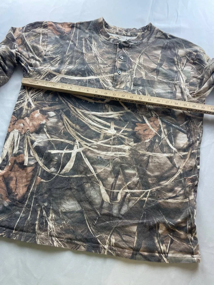 Camisa Henley de Manga Larga Red Head Waffle Térmica Para Hombre Grande Verde Camuflada Foto 4 de 4